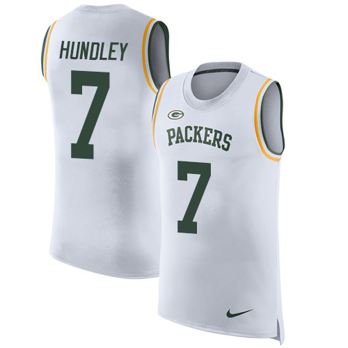 Nike Packers #7 Brett Hundley White Men's Stitched NFL Limited Rush Tank Top Jersey - Click Image to Close